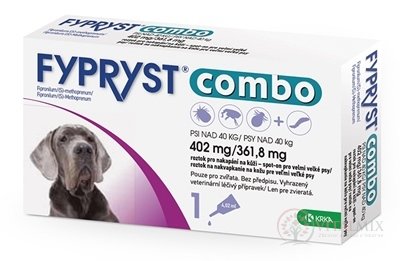 FYPRYST combo 402 mg/361,8 mg PSY NAD 40 KG roztok na kvapkanie na kožu pre veľmi veľké psy (pipeta) 1x4,02 ml