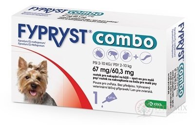 FYPRYST combo 67 mg/60,3 mg PSY 2-10 KG roztok na kvapkanie na kožu pre malé psy (pipeta) 1x0,67 ml