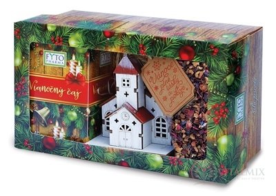 FYTO Darčeková kazeta Vianoce Vianočný čaj: sypaný 100 g + porciovaný 20x2 g (40 g) + dekorácia kostolík, 1x1 set