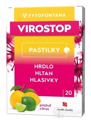 fytofontana VIROSTOP pastilky na cmúľanie, príchuť citrusová 1x20 ks