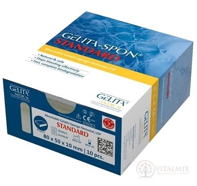 GELITA-SPON STANDARD GS-010 80x50x10 mm 1x10 ks