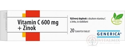 GENERICA Vitamin C 600 mg + Zinok tbl eff 1x20 ks