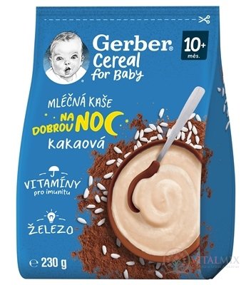 Gerber Cereal Mliečna KAŠA Dobrú noc Kakaová (od ukonč. 10. mesiaca) 1x230 g