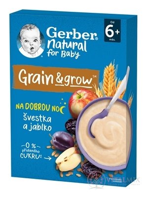 Gerber Natural Mliečna KAŠA Pšenično-ovsená jablko a slivka (od ukonč. 6. mesiaca) 1x220 g