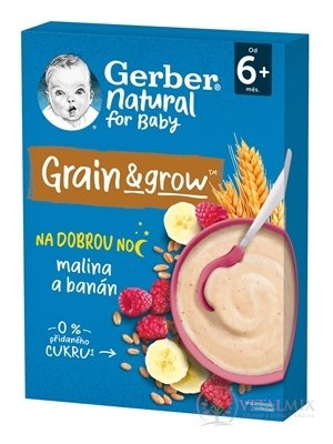 Gerber Natural Mliečna KAŠA Pšenično-ovsená malina a banán (od ukonč. 6. mesiaca) 1x220 g