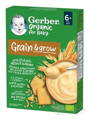 Gerber Organic Nemliečna KAŠA Sušienky pšenično-ovsená BIO (od ukonč. 6.mesiaca) 1x200 g