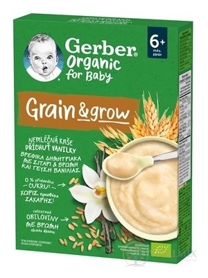 Gerber Organic Nemliečna KAŠA pšenično-ovsená BIO, príchuť vanilka (od ukonč. 6.mesiaca) 1x200 g