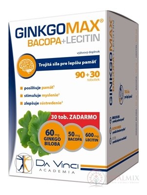 GINKGOMAX+BACOPA+LECITÍN - DA VINCI cps 90 + 30 zadarmo, 1x120 ks