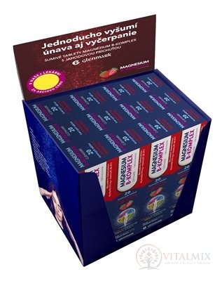 GLENMARK MAGNESIUM B-KOMPLEX DISPLEJ šumivé tablety s jahodovou príchuťou 12x20 ks (240 ks), 1x1 set