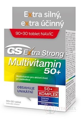 GS Extra Strong Multivitamín 50+ tbl 90+30 navyše (120 ks)
