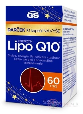 GS Koenzým Lipo Q10 60 mg cps 60+10 navyše (70 ks)
