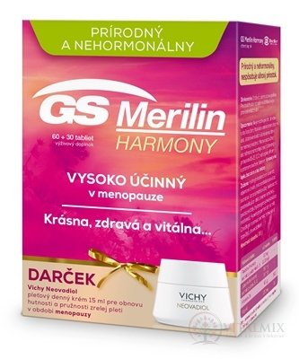 GS Merilin Harmony akcia Vichy 2021 tbl 60+30 (90 ks) + darček Vichy Neovadiol krém 15 ml, 1x1 set