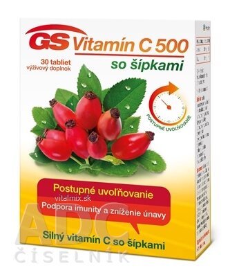 GS Vitamín C 500 so šípkami 2016 tbl 1x30 ks