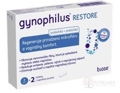 GYNOPHILUS RESTORE vaginálne tablety 1x2 ks