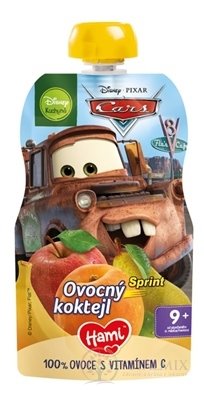 Hami Disney Cars kapsička Ovocný koktejl pasterizovaný ovocný príkrm (od ukonč. 9. mesiaca) 1x110 g