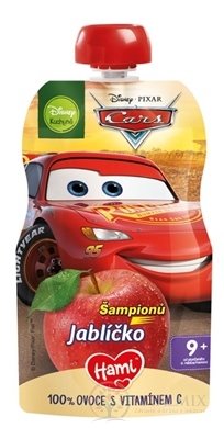 Hami Disney Cars ovocná kapsička Jabĺčko pasterizovaný ovocný príkrm (od ukonč. 9. mesiaca) 1x110 g