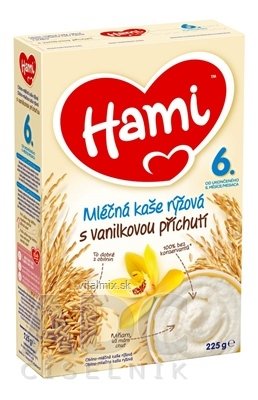 Hami mliečna kaša ryžová s vanilkovou príchuťou (od ukonč. 6. mesiaca) 1x225 g