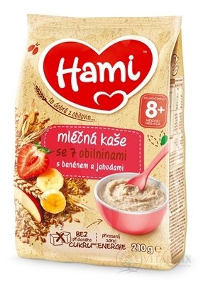 Hami mliečna kaša so 7 obilninami s banánom a jahodami (od ukonč. 8. mesiaca) 1x210 g