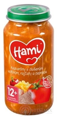 Hami príkrm Makaróny s duseným bravčovým, paradajkami a paprikou (od ukonč. 12. mesiaca) 1x250 g