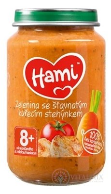 Hami príkrm Zelenina so šťavnatým kuracím stehienkom (od ukonč. 8. mesiaca) 1x200 g