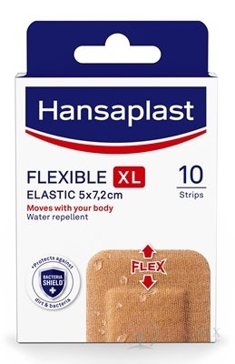 Hansaplast FLEXIBLE XL Elastic náplasť elastická, 5x7,2 cm 1x10 ks