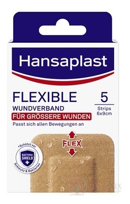 Hansaplast FLEXIBLE XXL náplasť elastická, 6x9 cm 1x5 ks