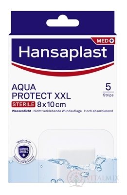Hansaplast MED AQUAPROTECT XXL náplasť vodotesná 8x10 cm 1x5 ks