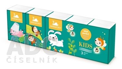 HARMONY KIDS papierové vreckovky 3-vrstvové, 10x10 ks (100 ks)