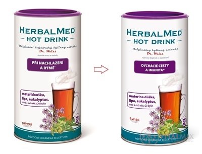 HERBALMED HOT DRINK (mat. dúška, lipa, eukalyptus) nachladnutie a nádcha / dýchacie cesty a imunita 1x180 g