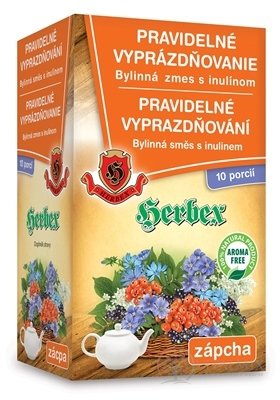 HERBEX PRAVIDELNÉ VYPRÁZDŇOVANIE bylinná zmes s inulínom, vrecká (10x6 g + 10x8 g) (140 g)