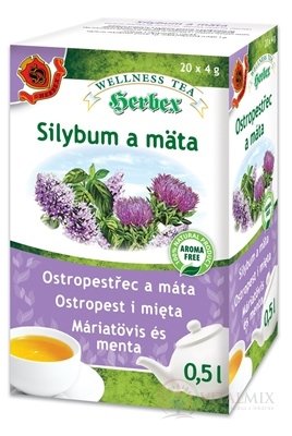 HERBEX Silybum a mäta bylinná zmes (wellness tea) 20x4 g (80 g)