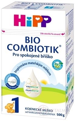 HiPP 1 BIO COMBIOTIK (inov.2021) počiatočná mliečna dojčenská výživa (od narodenia) 1x500 g