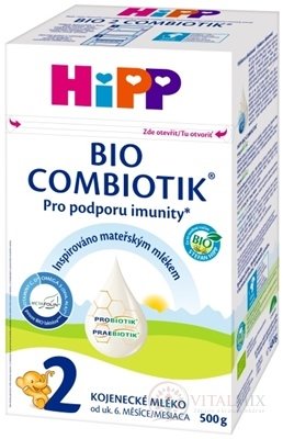 HiPP 2 BIO COMBIOTIK (inov.2022) následná mliečna dojčenská výživa (od ukonč. 6. mesiaca) 1x500 g