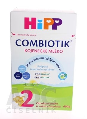 HiPP 2 BIO Combiotik následná mliečna dojč. výživa (od ukonč. 6.mesiaca) 1x600 g