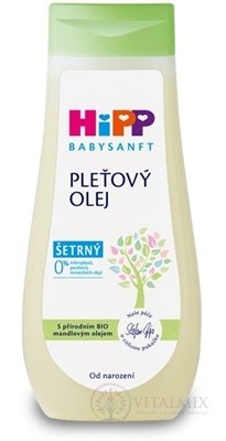 HiPP BABYSANFT Pleťový olej šetrný, s Bio mandľovým olejom (inov.2022) 1x200 ml