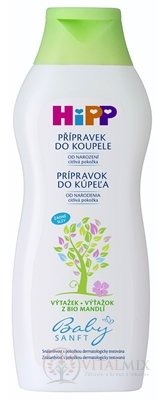 HiPP BabySANFT Prípravok do kúpeľa (od narodenia) s výťažkom z Bio mandlí, 1x350 ml