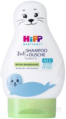 HiPP BABYSANFT Šampón na Telo a Vlasy 2v1 sensitiv, s výťažkom z Bio mandli (inov.2022) 1x200 ml