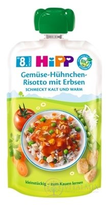 HiPP BIO Zeleninové rizoto, kuracie mäso s hráškom príkrm (od ukonč. 7. mesiaca) 1x130 g