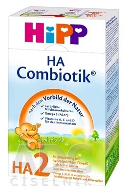 HiPP HA 2 Combiotik (inov. 2015) následná dojč. výživa (od ukonč. 6. mesiaca) (v kateg. do 01.2019) 1x500 g
