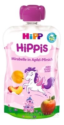 HiPP HiPPis BIO Jablko Broskyňa Mirabelka kapsička (od 1.roku) ovocný príkrm 1x100 g