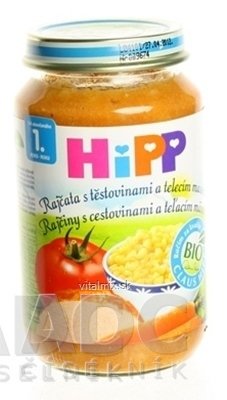 HiPP Príkrm BIO Rajčiny s cestovinami a teľacím mäsom (od ukonč. 1. roku) 1x220 g