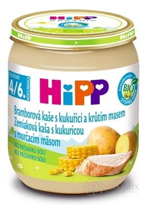 HiPP Príkrm BIO Zemiaky s kukuricou a morč.mäsom (od ukonč. 4./6. mesiaca) 1x125 g