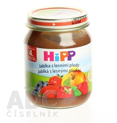 HiPP Príkrm ovocný Jablká s lesnými plodmi (od ukonč. 4. mesiaca) 1x125 g