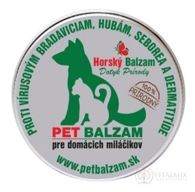 Horský - PET - BALZAM pre domácich miláčikov (psov a mačky) proti virusovým bradaviciam, hubám, seborei a dermatitíde 1x30 ml