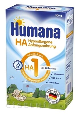 HUMANA HA 1 plv (od narodenia) 1x500 g