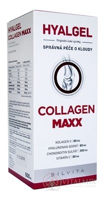 HYALGEL COLLAGEN MAXX tekutý prípravok s pomarančovou príchuťou 1x500 ml