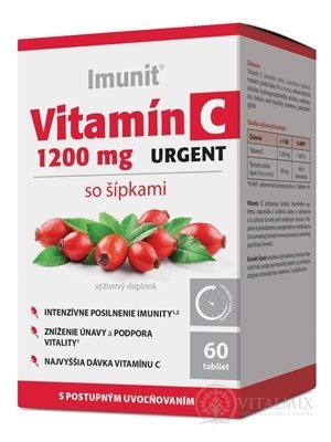 Vitamín C 1200 mg URGENT so šípkami Imunit tbl s postupným uvoľňovaním 1x60 ks