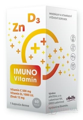 IMUNO Vitamín - Apateka cps (vitamín C + D + zinok) 1x60 ks