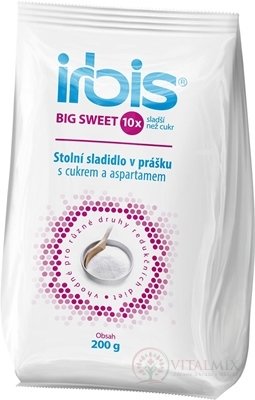 Irbis BIG SWEET stolové sladidlo v prášku s cukrom a aspartámom 1x200 g