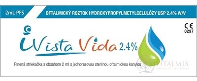 iVista Vida 2,4% Oftalmologický roztok striekačka hydroxypropylmetylcelulózy 1x2 ml